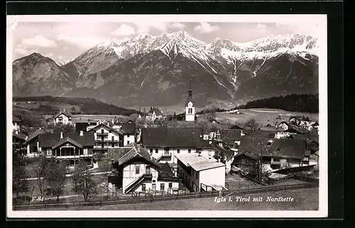 AK Igls /Tirol, Ortsansicht mit Nordkette