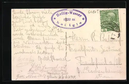 AK Heilig-Wasser, Gebäudepartie der Ortschaft