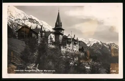 AK Innsbruck Hungerburg, Hotel Mariabrunn mit Alpen