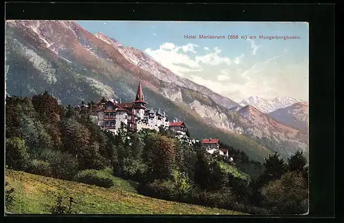 AK Innsbruck-Hungerburg, Ansicht auf das Hotel Mariabrunn