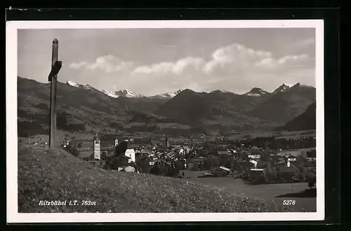 AK Kitzbühel i. T., Ortsansicht mit Kreuz