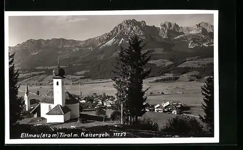 AK Ellmau, Ortsansicht mit Kirche