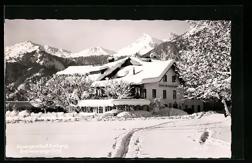 AK Breitenwang, Alpengasthof Ernberg im Winter