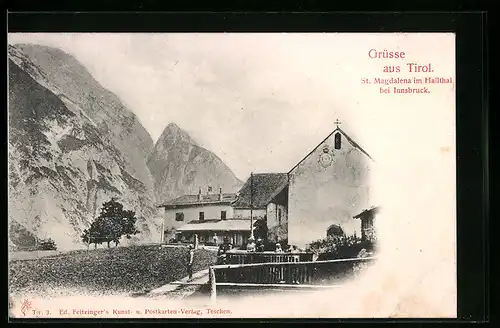 AK St. Magdalena im Halltal, Ortsansicht mit Kirche