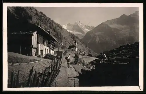 AK Vals /Valsertal, Ortsansicht mit Olperer