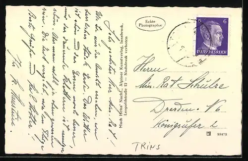 AK Trins, Ortsansicht aus der Vogelschau