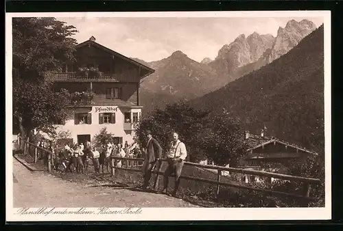 AK Ebbs, Pfandlhof mit wildem Kaiser