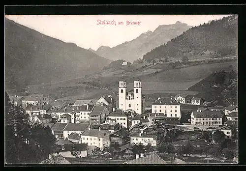 AK Steinach am Brenner, Ortsansicht aus der Vogelschau