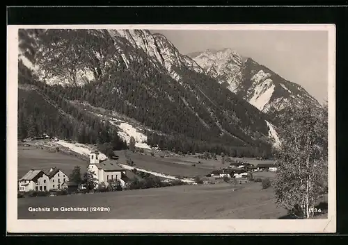 AK Gschnitz, Ortspartie mit Gschnitztal