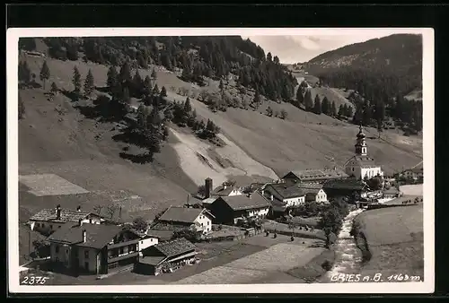 AK Gries a. B., Ortsansicht mit Fluss