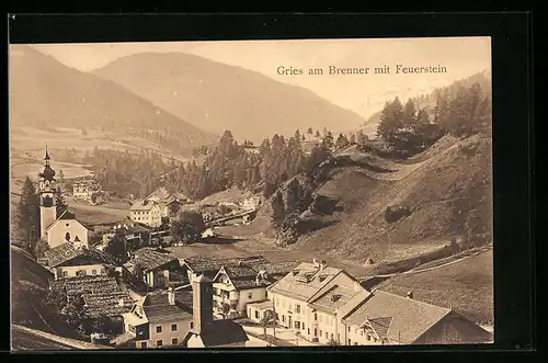 AK Gries a. Brenner, Ortsansicht mit Feuerstein