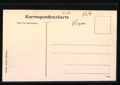 AK Hötting, Ortspartie mit Glockenturm