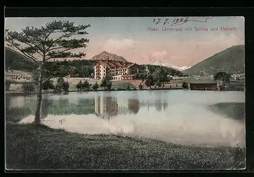 AK Langersee, Hotel mit Serles und Habicht