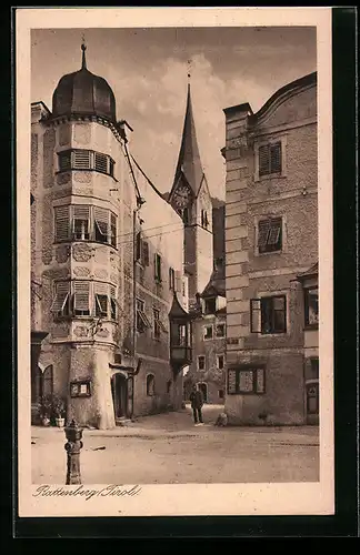 AK Rattenberg, Ortspartie mit Kirche