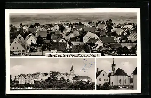 AK Bonlanden, Westansicht, Dorfkapelle, Kloster u. Institut