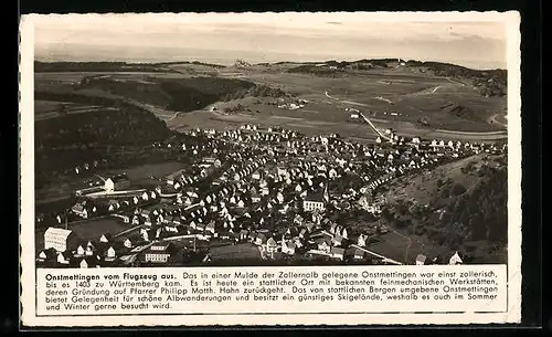 AK Onstmettingen, Ortsansicht vom Flugzeug aus