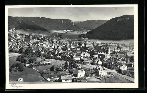 AK Ebingen, Ortsansicht mit Umland