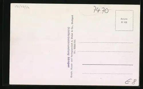 AK Ebingen, Ortsansicht mit Umland