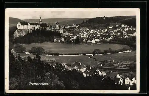 AK Sigmaringen, Ortsansicht mit Umland