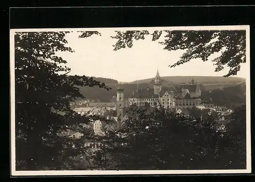 AK Sigmaringen, Ortsansicht von Anhöhen aus