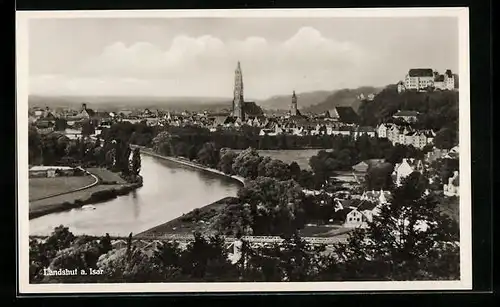 AK Landshut a. Isar, Ortsansicht mit Umland