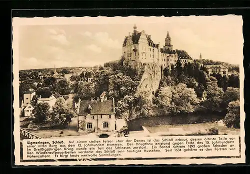 AK Sigmaringen, Ortsansicht mit Schloss
