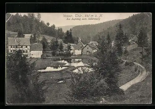 AK Vesser /Thür., Aufstieg zum Adlersberg