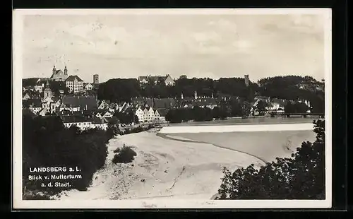 AK Landsberg a. L., Blick v. Mutterturm a. d. Stadt