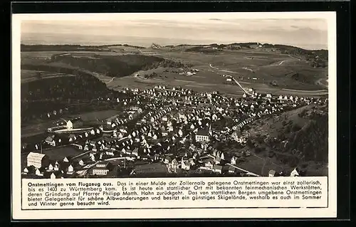 AK Onstmettingen, Ortsansicht vom Flugzeug aus