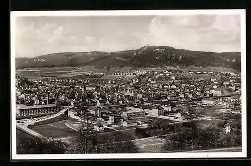 AK Ebingen, Ortsansicht mit Schlossberg