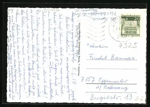 AK Eckwälden, Ortsansicht mit Berg