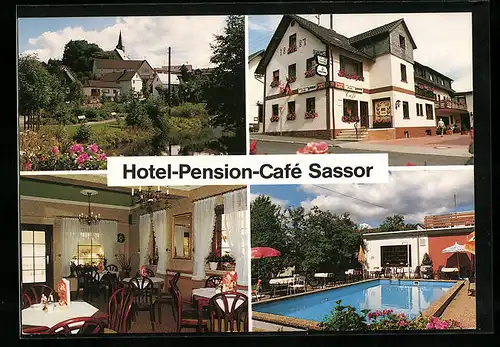 AK Dodenau /Ederbergland, Hotel-Pension-Café Sassor