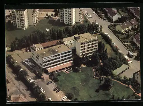 AK Leonberg, Fliegeraufnahme vom Hotel Eiss