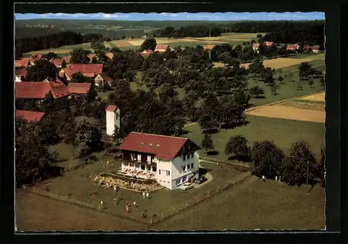 AK Sommenhardt /Kreis Calw, Fliegeraufnahme vom Gasthof und Pension Schwarzwaldhof