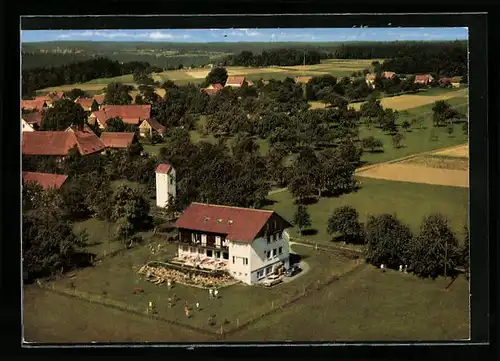 AK Sommenhardt /Kreis Calw, Fliegeraufnahme vom Gasthof und Pension Schwarzwaldhof