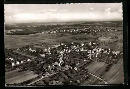 AK Oberhaugstett im Schwarzwald, Ortsansicht vom Flugzeug aus