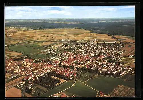 AK Renningen /Württ., Ortsansicht vom Flugzeug aus
