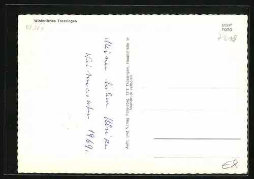 AK Trossingen, Strassenpartie im Winter