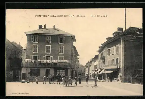 AK Pontcharra-sur-Bréda, Rue Bayard, Strassenpartie