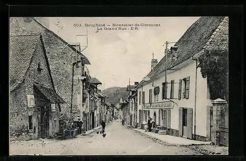 AK Monestier-de-Clermont, La Grand`Rue, Strassenpartie