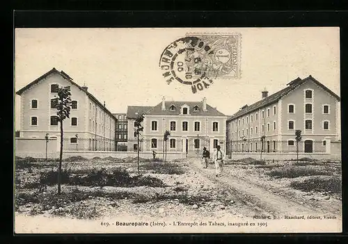 AK Beaurepaire, L`Entrepôt des Tabacs inauguré en 1905