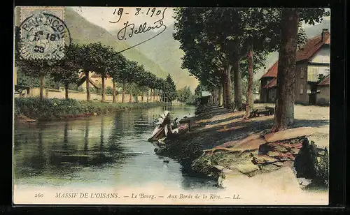 AK Bourg d`Oisans, Massif de l`Oisans, Aux Bords de la Rive