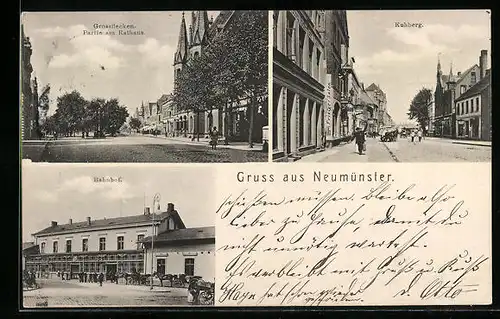 AK Neumünster, Grossflecken, Kuhberg, Bahnhof