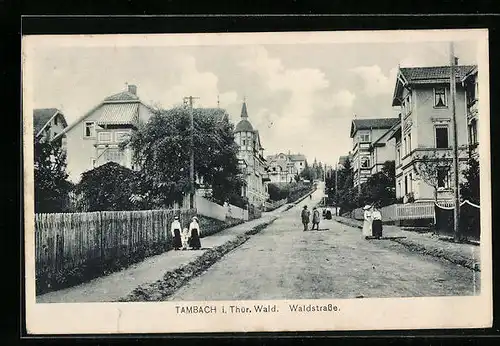 AK Tambach i. Thür., Frauen auf der Waldstrasse