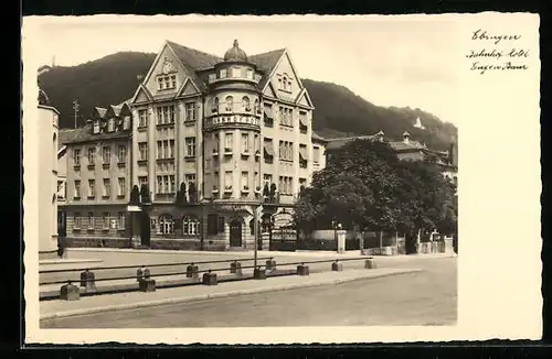 AK Ebingen, Bahnhofhotel von Eugen Bauer