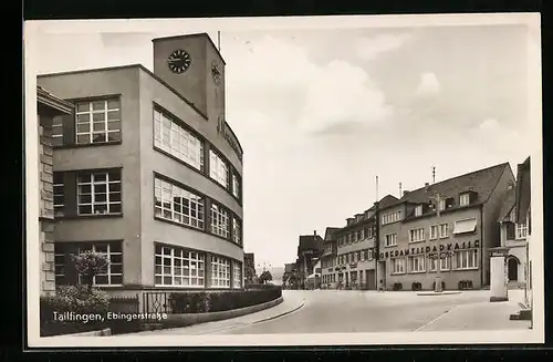 AK Tailfingen, Ebingerstrasse mit Sparkasse