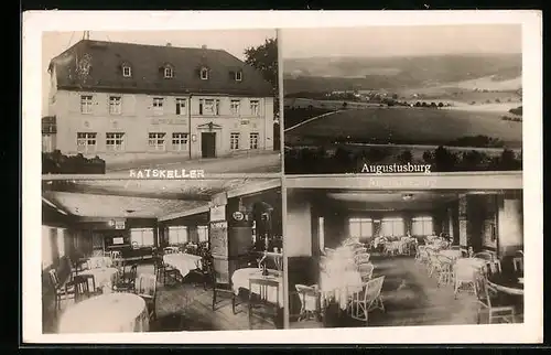 AK Augustusburg, Gasthaus Ratskeller, Totalansicht