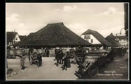 AK Metzingen, Kelternplatz im Herbst