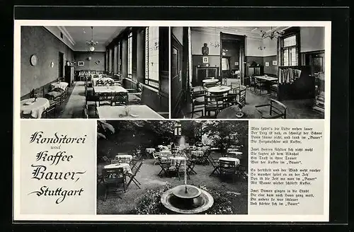 AK Stuttgart, Cafe und Konditorei Bauer