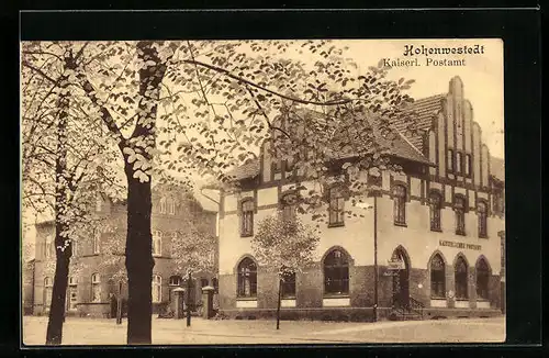 AK Hohenwestedt, Partie am Kaiserl. Postamt